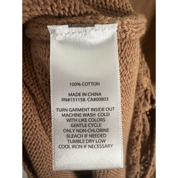 525 America Tori Sleeveless Knit Cotton Midi Dress Womens Size S Brown Airy - Picture 8 of 8